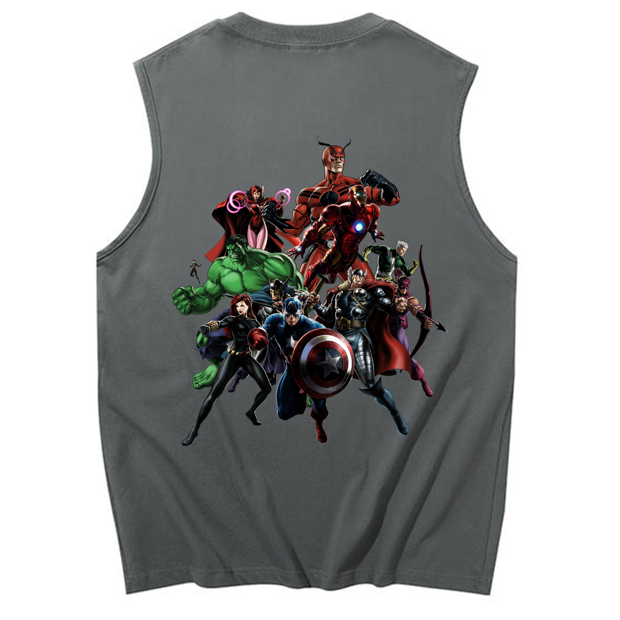 （画像用） アベンジャーズ The Avengers コットン100％タンクトップ（背面プリント）